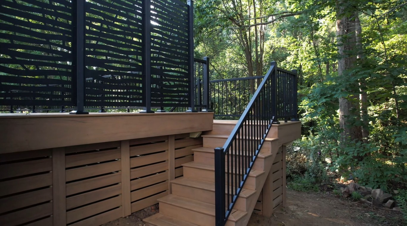 Custom deck railings and stair installation